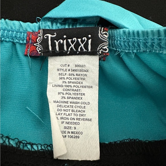 Trixxi Black & Teal Beaded Cocktail Party Halter Neck Dress Y2K Size 9 Juniors - Picture 6 of 6